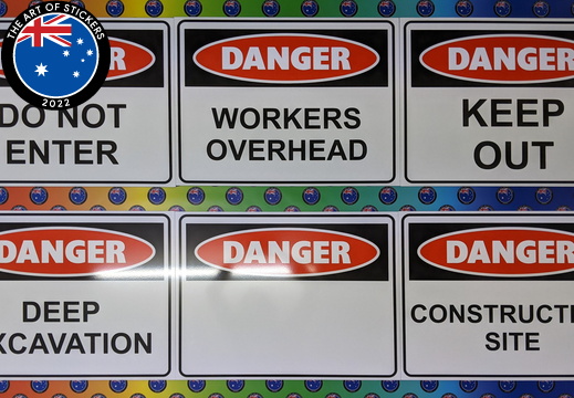Custom Printed Danger Workers Overhead Keep Out Deep Excavation Construction Site Blank ACM Business Signage