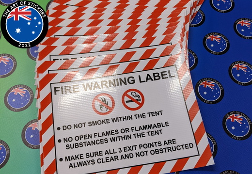 Custom Printed Fire Warning Business Banner Label Signage