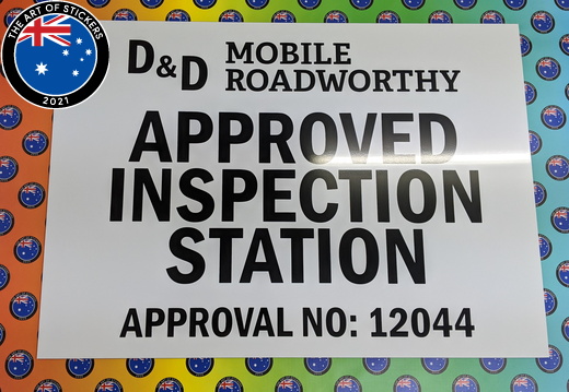 Custom Printed D&D Mobile Roadworthy Inspection Station ACM Business Signage