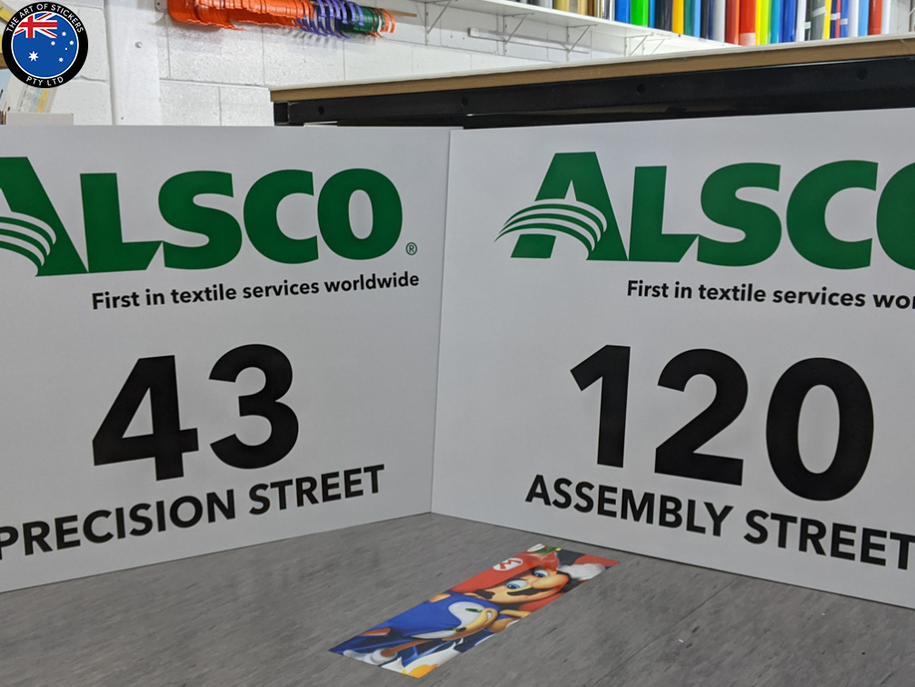 Custom Printed Alsco ACM Business Address Signage