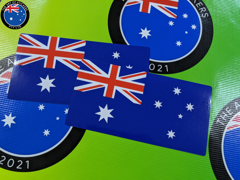 Catalogue Printed Contour Cut Die-Cut Australia Flag Vinyl Stickers