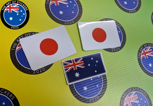 Catalogue Printed Contour Cut Die-Cut Japanese Flags Vinyl Stickers