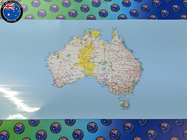 Catalogue Printed Hand Cut Australian Map Panel Vinyl Stickers