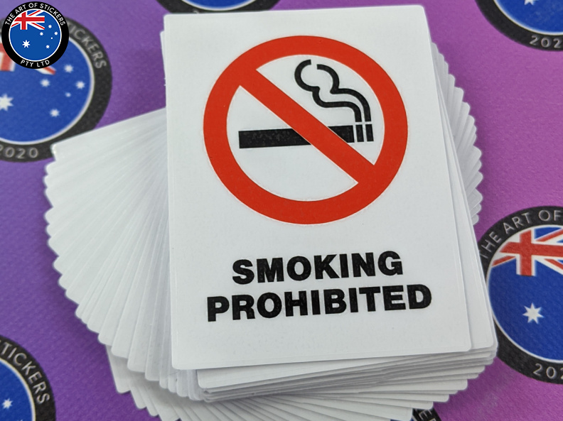 Bulk Catalogue Printed Contour Cut Die-Cut Smoking Prohibited Vinyl Business Signage Stickers