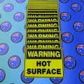 Bulk Catalogue Printed Contour Cut Die-Cut Warning Hot Surface Vinyl Business Signage Stickers