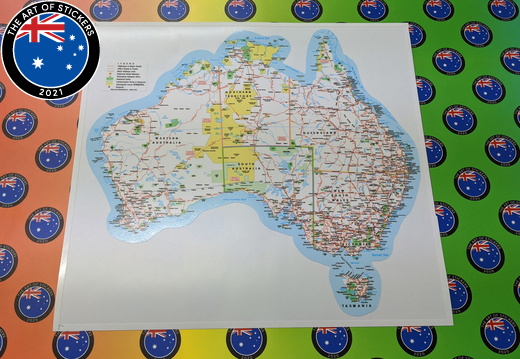 Catalogue Printed Contour Cut Australian Map Vinyl Sticker