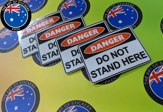 Catalogue Printed Contour Cut Die-Cut Danger Do Not Stand Here Vinyl Business Stickers