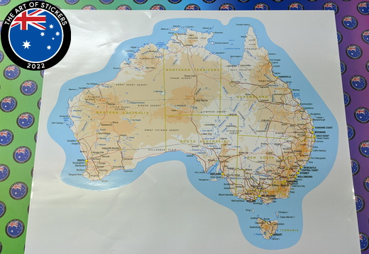 Catalogue Printed Contour Cut Australian Map Vinyl Sticker