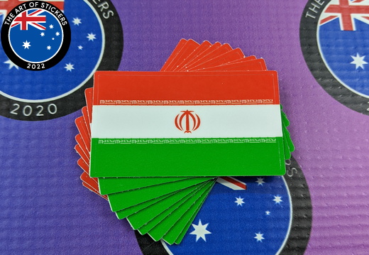 Catalogue Printed Contour Cut Die-Cut Iran Flag Vinyl Stickers