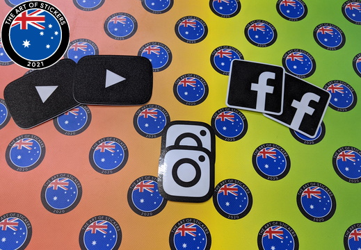 Catalogue Printed Contour Cut Die-Cut Social Media Glyph Vinyl Business Logo Stickers