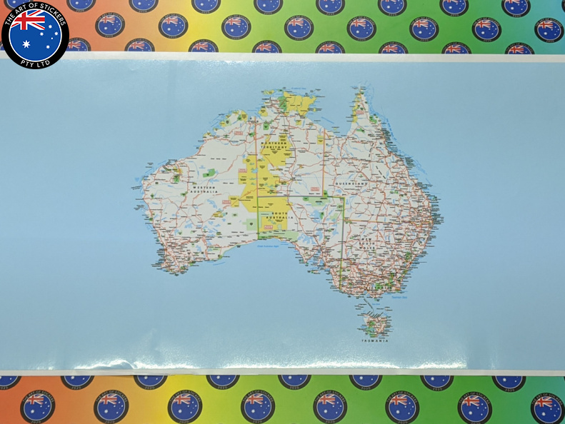 Catalogue Printed Hand Cut Vinyl Australian Map Panel Sticker