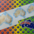 Catalogue Printed Contour Cut Vinyl Australian Flags & Australian Map Stickers