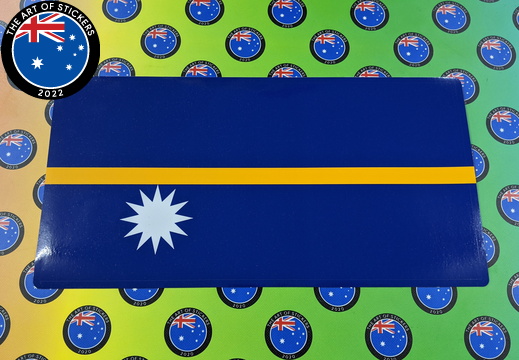 Catalogue Printed Contour Cut Die-Cut Nauru Flag Vinyl Stickers