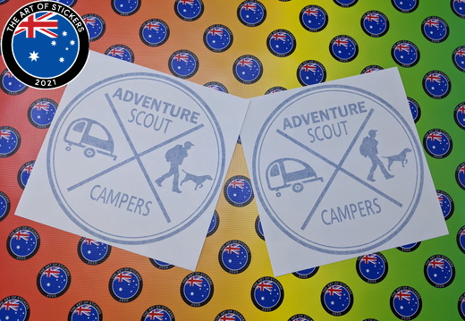 Custom Vinyl Cut Adventure Scout Campers Business Logo Stickers