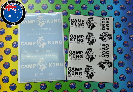 Custom Vinyl Cut Lettering Camp King Industries Business Logo Stickers