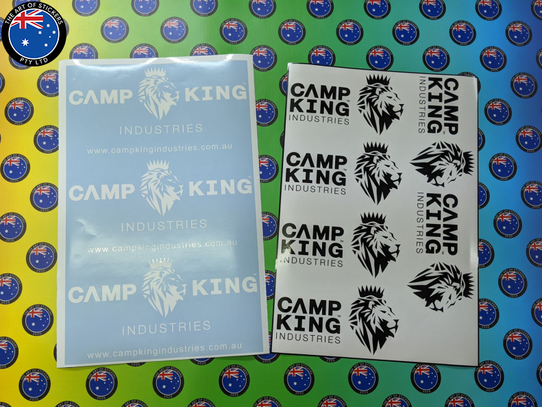 Custom Vinyl Cut Lettering Camp King Industries Business Logo Stickers