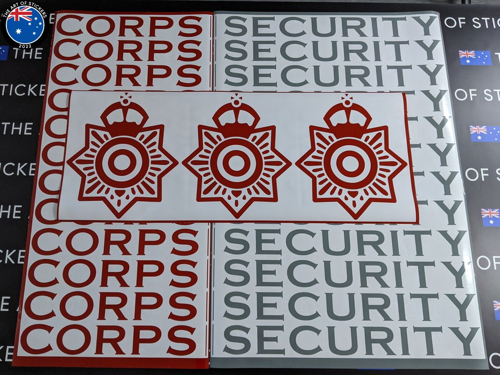 Bulk Custom Vinyl Cut Lettering Corps Security Business Logo Stickers