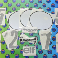 Custom Printed Contour Cut Kawasaki Fuel Tank Vinyl Business Logo Stickers