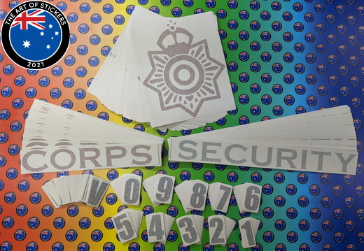 Bulk Custom Vinyl Cut Lettering Corps Security Business Logo Stickers