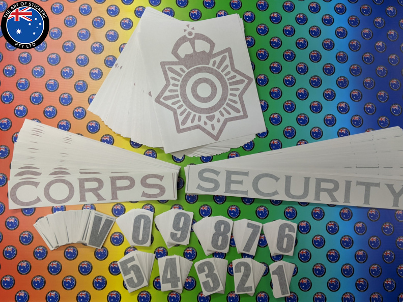 Bulk Custom Vinyl Cut Lettering Corps Security Business Logo Stickers