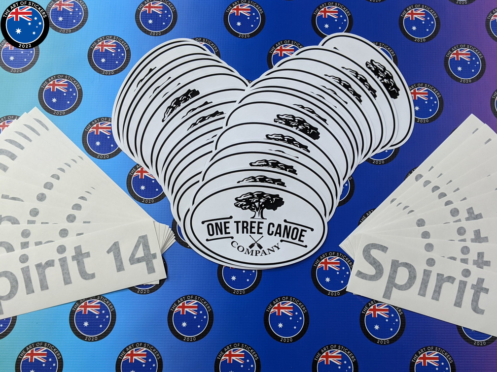Bulk Custom Vinyl Cut Spirit 14 Printed Contour Cut Die Cut One Tree Canoe Vinyl Business Logo Stickers