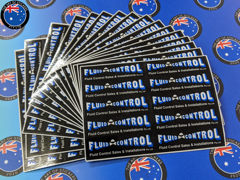 Bulk Custom Printed Contour Cut Die-Cut Fluid Control Vinyl Business Logo Sticker Sheets