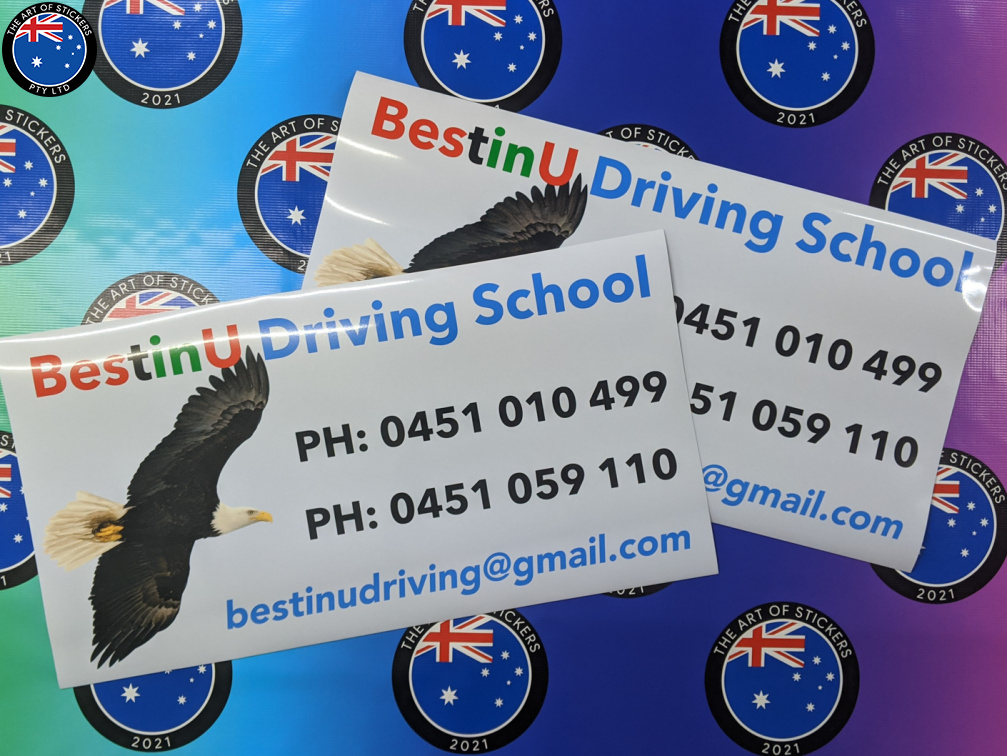 Custom Printed BestinU Driving School Business Car Magnets