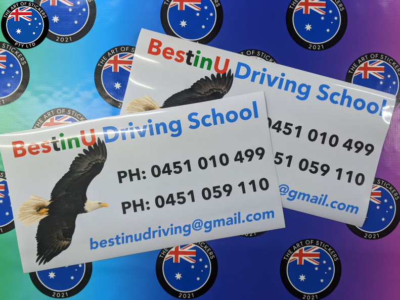 Custom Printed BestinU Driving School Business Car Magnets