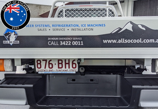 Custom Printed Business Vehicle Signage Installation Rear Tray Close Up