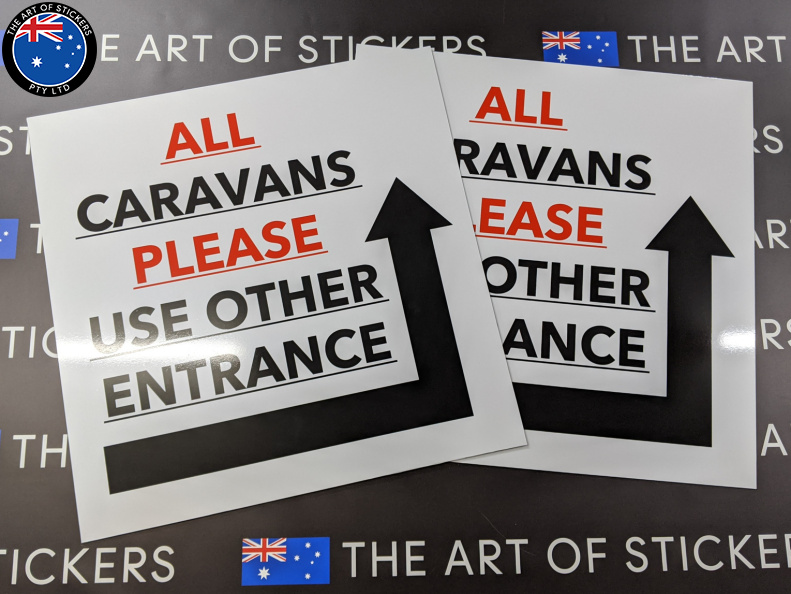 Custom Printed All Caravans Use Other Gate ACM Business Signage