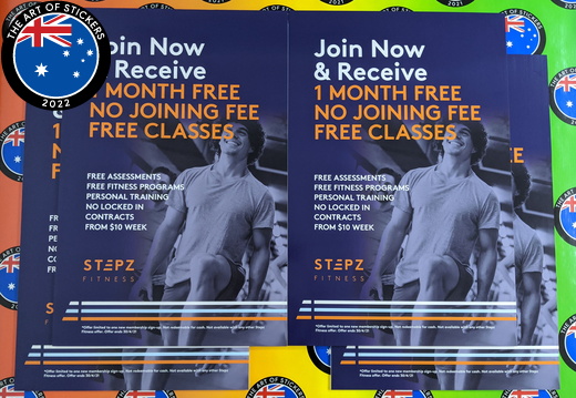 Custom Printed Stepz Fitness 1 Month Free Corflute Business Signage