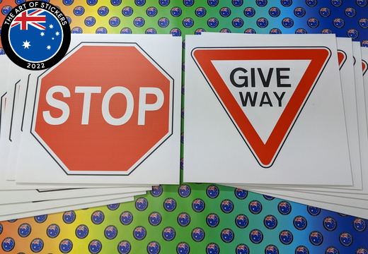 Custom Printed Corflute Stop Give Way Business Traffic Signage