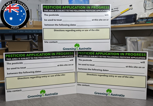 Custom Printed Greening Australia Pesticide Plan ACM Business Signage