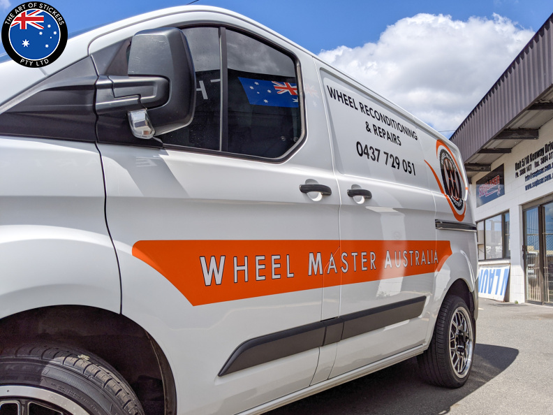 Custom Printed Contour Cut Wheel Master Australia Business Vehicle Signage Left Side