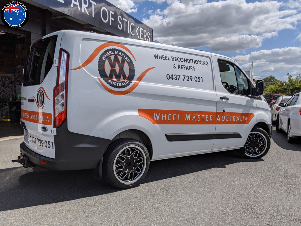 Custom Printed Contour Cut Wheel Master Australia Business Vehicle Signage Rear Side