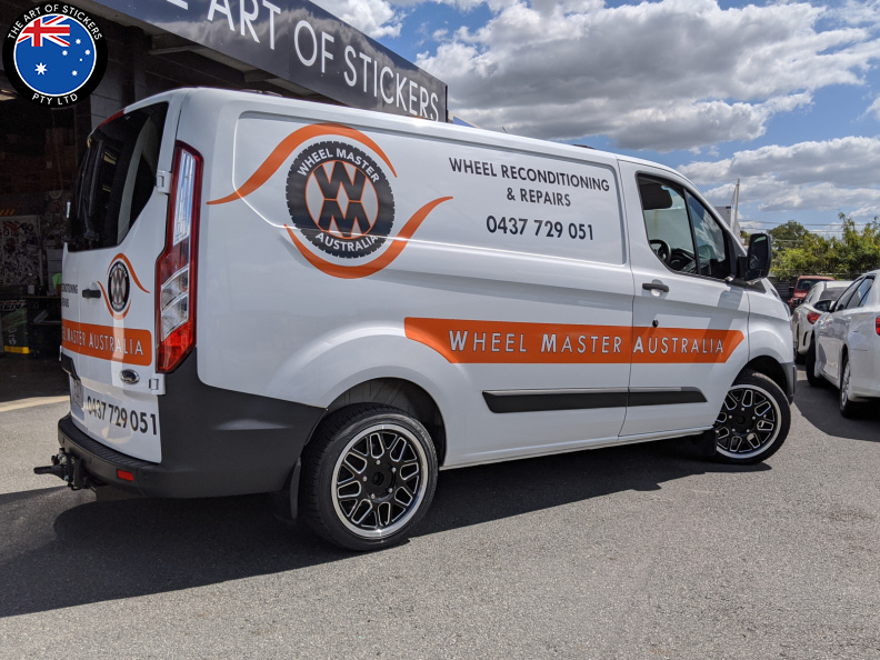 Custom Printed Contour Cut Wheel Master Australia Business Vehicle Signage Rear Side