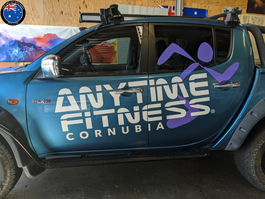 Custom Printed Contour Cut Anytime Fitness Business Vehicle Signage Installation Side