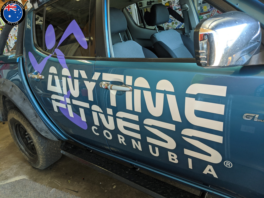 Custom Printed Contour Cut Anytime Fitness Business Vehicle Signage Application Side