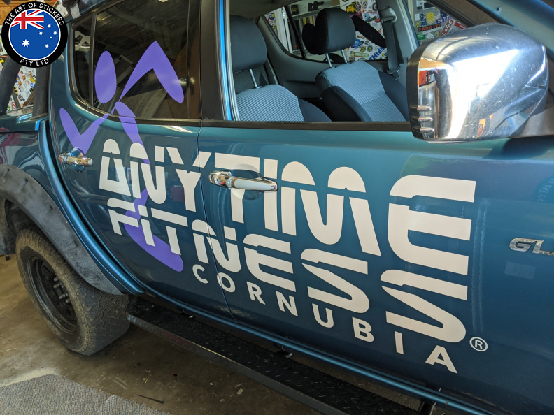 Custom Printed Contour Cut Anytime Fitness Business Vehicle Signage Application Side