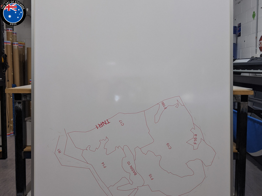 Custom Printed  Dry Erase Laminated CPB Map Business Whiteboard