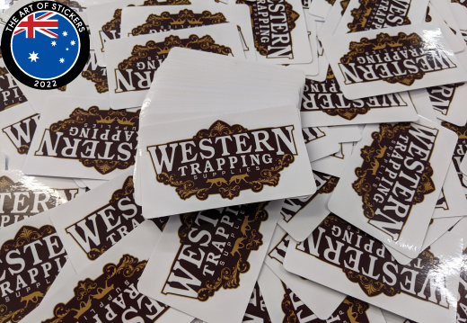 Bulk Custom Printed Contour Cut Die-Cut Western Trapping Supplies Vinyl Business Logo Stickers