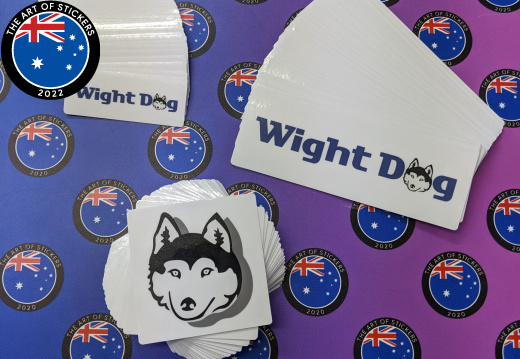 Bulk Custom Printed Contour Cut Die-Cut Wight Dog Vinyl Business Logo Stickers