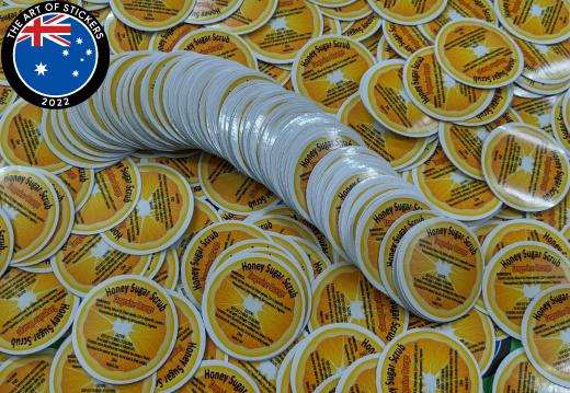 Bulk Custom Printed Contour Cut Die-Cut Honey Sugar Scrub Vinyl Business Merchandise Stickers