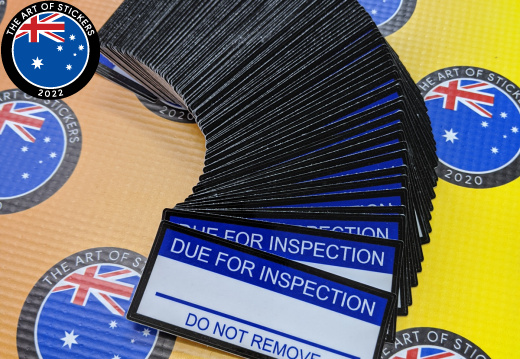 Bulk Custom Printed Contour Cut Die-Cut Due For inspection Vinyl Business Stickers