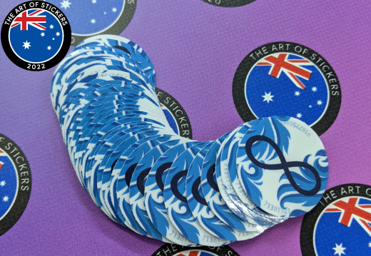 Bulk Custom Printed Contour Cut Die-Cut Blue infinity Vinyl Business Logo Stickers
