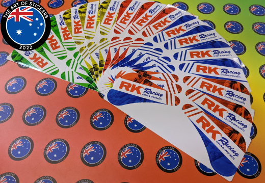Bulk Custom Printed Contour Cut Die-Cut RK Racing Chain and Sprockets Vinyl Business Stickers
