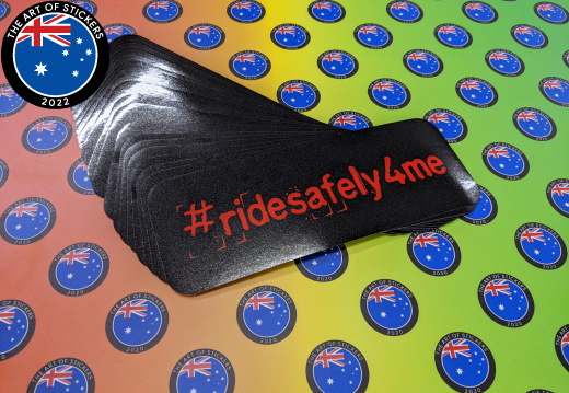 Bulk Custom Printed Contour Cut Die-Cut #Ridesafely4me Vinyl Business Logo Stickers