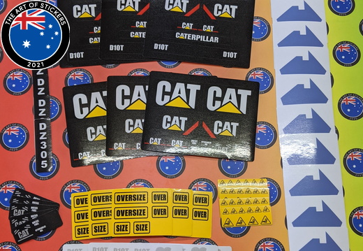 Bulk Custom Printed Contour Cut Die-Cut Caterpillar Mini Toy Truck Vinyl Business Logo Stickers Set