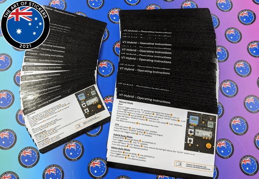 Bulk Custom Printed Contour Cut Die-Cut VT Hybrid Operating Instructions Vinyl Business Stickers