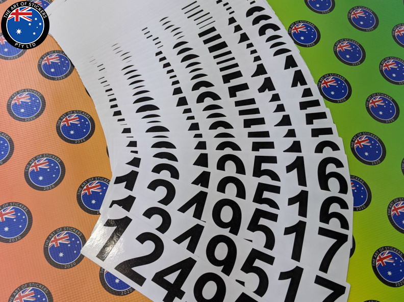 Bulk Custom Printed Contour Cut Die-Cut Sequential Number Vinyl Business Stickers